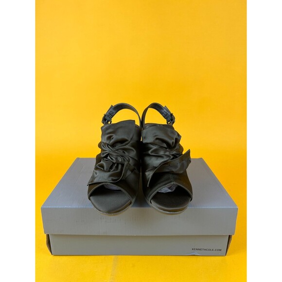 Reaction Kenneth Cole Reach Beyond Slingback Sandals Womens 7 M Fern Satin NWB - Picture 10 of 12